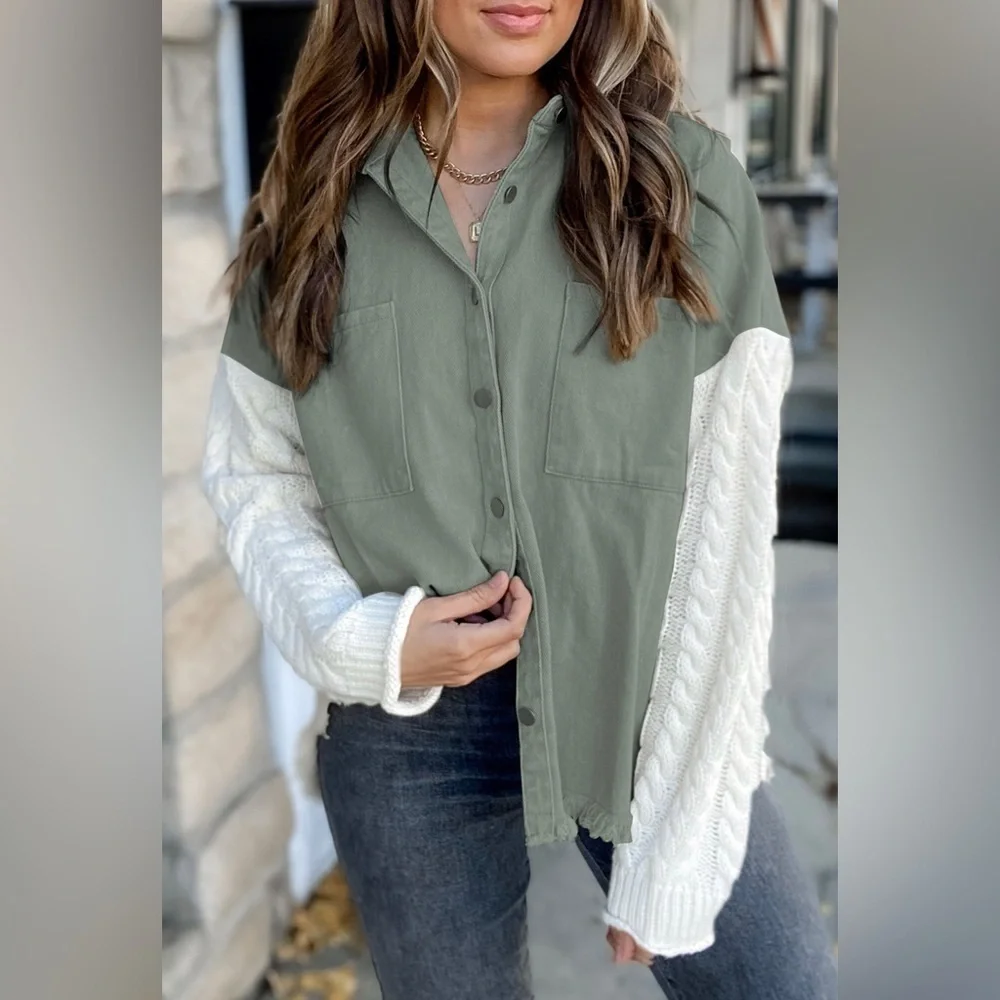 Crème Denim n Sweater Jacket - Picture 3 of 4